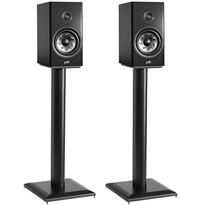 ECHOGEAR Premium Universal Floor Speaker Stands - Vibration-Absorbing MDF Design Works with Edifier, Polk, & Other Bookshelf Speakers Or Studio Monitors - Includes Sound Iso Pads & Carpet Spikes