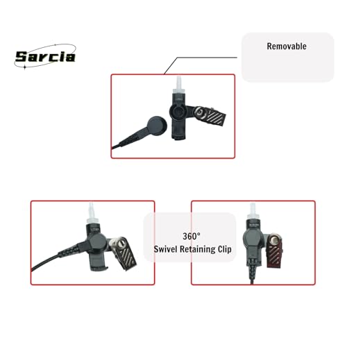 Earpiece Headset MIC PTT 2 Pin for Motorola CP200 CP200D CP185 CP100d CLS1410 CLS1110 RDM2070d DTR650 dlr1060 dlr1020 bc130 Mag One Bpr40 M1 R2 walkie Talkie 2 Way Radio with Acoustic Tube