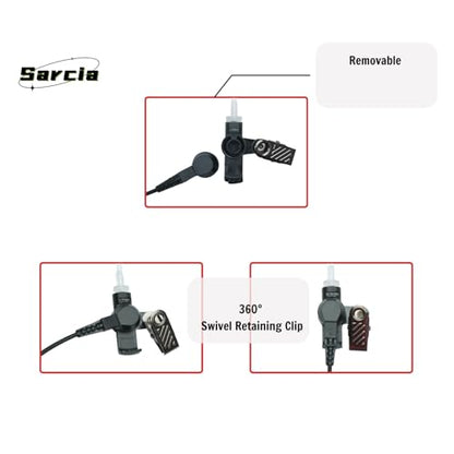 Earpiece Headset MIC PTT 2 Pin for Motorola CP200 CP200D CP185 CP100d CLS1410 CLS1110 RDM2070d DTR650 dlr1060 dlr1020 bc130 Mag One Bpr40 M1 R2 walkie Talkie 2 Way Radio with Acoustic Tube