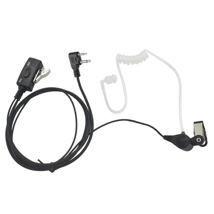 2 Pin Security Ear Piece Walkie Talkie Surveillance Headset Transparent Acoustic Clear Tube Earphone with Ptt Vox for Midland Avph3 gxt FRS gmrs x talker lxt600pa t51r br200 2-Way Radio