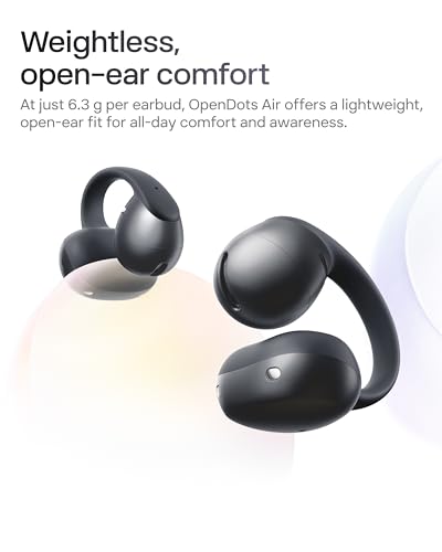 SHOKZ OpenDots Air Open-Ear Clip-On Bluetooth Earbuds, Black, Touch Control - color: Black