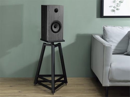 Monolith Easel Style Speaker Stand, 24in (Each) Adjustable Spikes, Supports up to 100 LBS, Sturdy Construction, Compatible with Most Bookshelf Speakers