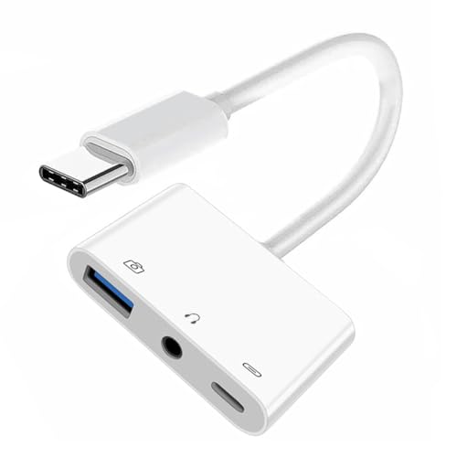 CY Type C USB-C to 3.5mm Audio AUX & Type-A USB2.0 OTG Female with PD Power Charge Adapter Compatible with Laptop Tablet Phone - style: USB+PD+Audio
