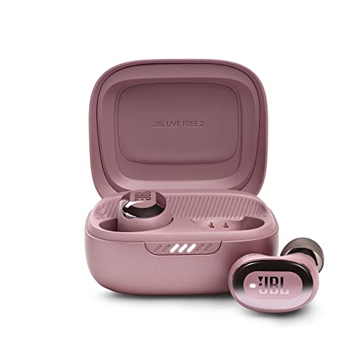 JBL Live Free 2 - True Wireless Noise Cancelling Earbuds, Up to 35hrs of Playtime, 6 mics for Perfect Calls with Zero Noise, IPX5 Waterproof, Oval Tubes for Better Comfort, Isolation, & bass (Rose) - color: Rose