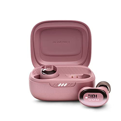 JBL Live Free 2 - True Wireless Noise Cancelling Earbuds, Up to 35hrs of Playtime, 6 mics for Perfect Calls with Zero Noise, IPX5 Waterproof, Oval Tubes for Better Comfort, Isolation, & bass (Rose) - color: Rose