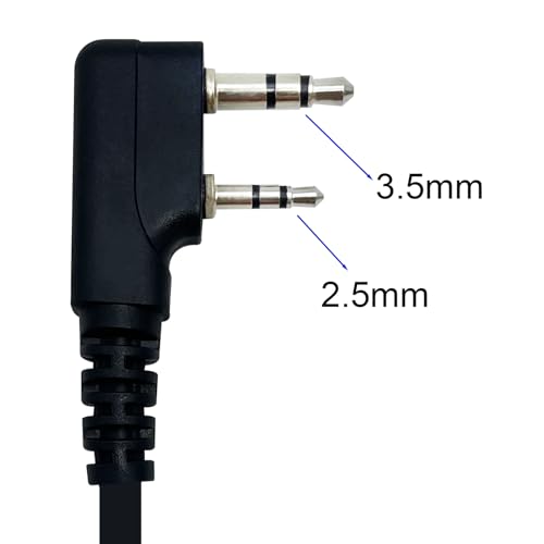 Walkie Talkie Earpiece with Mic PTT 2 Pin Air Acoustic Tube Earpiece Headset Compatible with Baofeng UV-5R Retevis H-777 RT21 RT22 Arcshell AR-5 Two Way Radios (2 Pack)