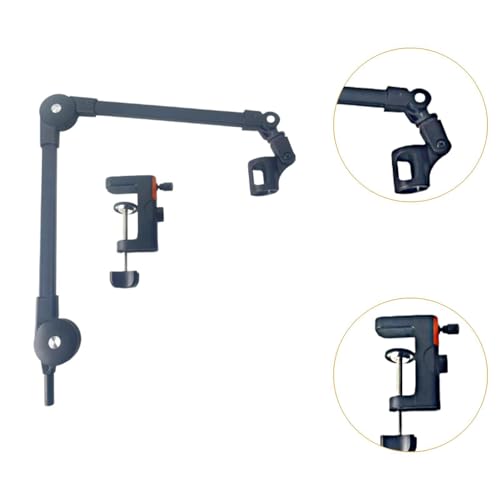 Arm Adjustable Holder Desk Clamp Alloy Construction Mic Clip Cable Management Suitable for Podcasting Studio, with clip