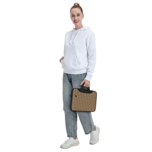 Microphone with Music Note Print Stylish Laptop Bag Portable Single Shoulder Bags Commuting Working Remotely Heading - size: 14 inch