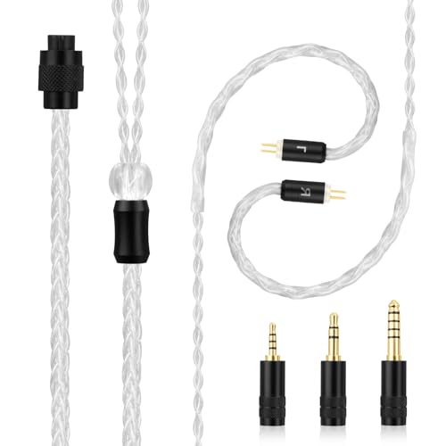 IEM Cable Compatible with Linsoul 7Hz x Crinacle Zero:2, Salnotes Zero, Kiwi Ears Orchestra Lite, Cadenza, Quartet, Astral, Hype4, Supermix4, Kiwi Ears Terras IEM Cable with 2.5mm/3.5mm/4.4mm Plug