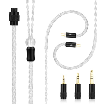 IEM Cable Compatible with Linsoul 7Hz x Crinacle Zero:2, Salnotes Zero, Kiwi Ears Orchestra Lite, Cadenza, Quartet, Astral, Hype4, Supermix4, Kiwi Ears Terras IEM Cable with 2.5mm/3.5mm/4.4mm Plug