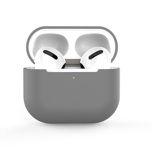 Qiilu Wireless Earbud Case, Ultra Thin Split Liquid Silicone Cover for iOS Earbuds 3, Dust & Fingerprint (Gray) - color: Gray