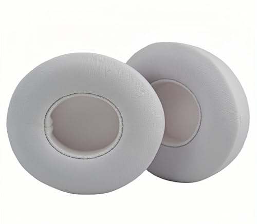 Solo 4 Ear Pads Replacement Ear Cushion Cover Compatible with Beats Solo 4 Wireless Headphones -Softer Protein Leather High Density Memory Foam White