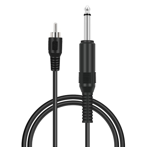 RCA to 6.35mm 1/4 inch, 3ft RCA Male to 6.35mm TS Mono Male Jack Adapter Audio Cable for Speaker Mixer Amplifier TV AV Receiver Guitar