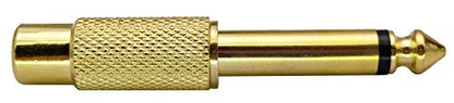 RCA to 1/4 Adapter, Gold Plated Male to Female, 6.35mm TS Jack to RCA Audio Connector, 5 Pack