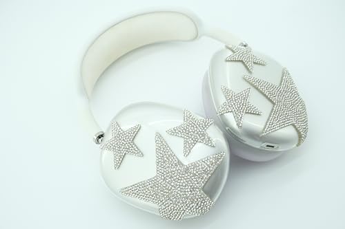 Star Bling Case Cover for AirPods Max Headphones(2024/2020)(USB-C/Lightning),Clear Soft TPU Anti-Scratch Ear Pad/Ear Cups/Headband Case Transparent Accessories for Apple AirPods Max - color: Star