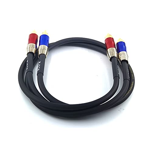 WJSTN-020 RCA to RCA Audio Cable, 1RCA Male to 1RCA Male Stereo Audio Cable Converter, Digital Stereo Audio Cable for subwoofer, Home Theater, high-Fidelity Audio-Double Shielding-2 Pack (3FT) - size: 3FT