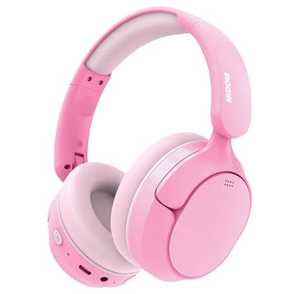 Kids Bluetooth Headphones Wireless,ANC, 68H,Safe Volume Limit 85/94dB Pink | Active Noise Cancelling,Adjustable Headband Foldable Over-Ear for Toddler Girls Boys Tablet/iPad,HD Stereo,Built-in Mic - color: Pink