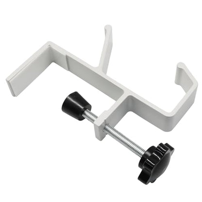 Adjustable Metal Desk Bag Hook & Headphone Hook - Dual Clip Organizer for Backpack, Headset, Keys - Space Saving Under Desk Storage(White) - color: White