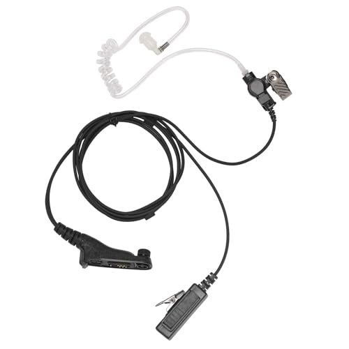 Two-Wire APX6000 XPR7550 Earpiece Surveillance Compatible with Motorola Radio APX4000 XPR7380 XPR7580 XPR7350e XPR7380e XPR7550e XPR7580e Walkie Talkie with PTT Mic Transparent Tube Headset