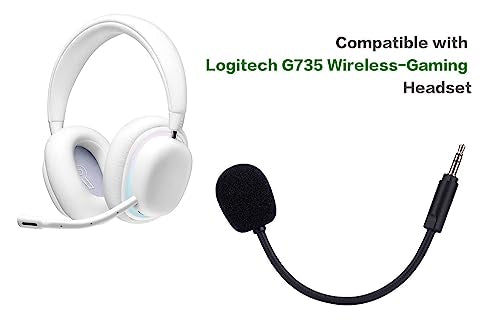 UNCLE LIGHT Replacement Game Mic for Logitech G735 Gaming Headset on PS4 PS5 PC, 3.5mm Detachable Boom Microphone