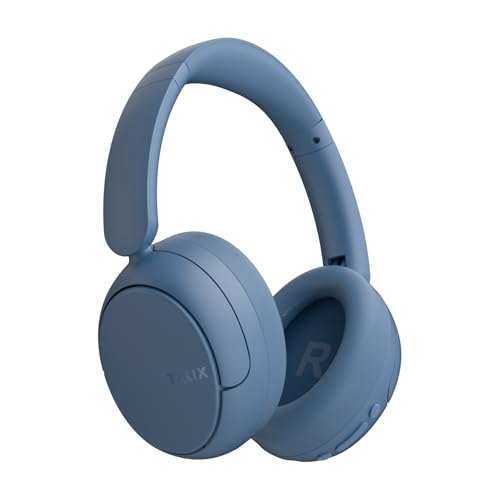 TALIX H30 Hybrid Active Noise Cancelling Headphones, 110H Playtime Hi-Res Audio Bluetooth 6.0 Wireless Over Ear ANC Headphones for Commute/Travel (Blue) - color: Blue