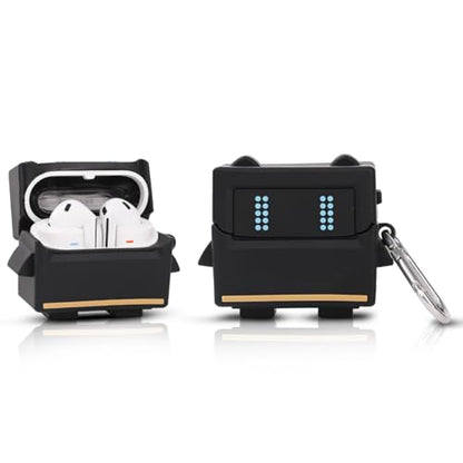Case for Samsung Galaxy Buds 3 and for Galaxy Buds 3 Pro Earbuds with Carabiner, Silicone Charging Shockproof Protective Cover with Cartoon Skin Design for Man Woman Teen (BUrobot) - color: BUrobot