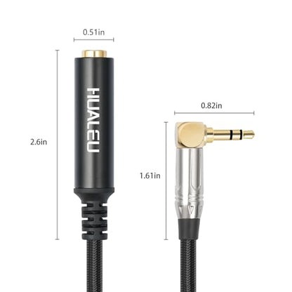 Right Angle 1/8 Male to 1/4 Female Stereo Audio Cable,TRS 6.35mm (1/4 inch) Female to 3.5 (1/8 inch) Male Right Angle Cable for Amplifier, Guitar, Headphone, Laptop-3.3Feet 1pack - size: 3.3Feet
