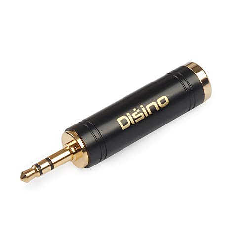 3.5mm to 1/4 Inch Headphone Adapter, 1/8 Inch Mini Jack Male to 1/4 Inch Female Jack Stereo Adapter, Gold-Plated Pure Copper Aux Audio Interface Headphone Converter, Black - 1 Pack - color: 35TRSM-635F-1P