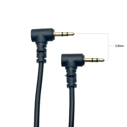 Seadream 2.5mm Audio Cable Short 2Pack 30cm 2.5mm Double Angled Male to Male Subminiature Stereo Headset Headphone Jack Gold Plated Connector Wire Cord Plug Cable (Double Angled) - style: Double Angled
