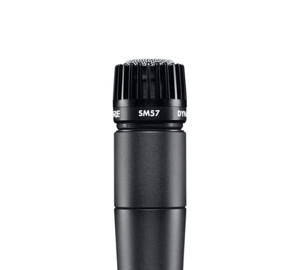 Shure SM57 Pro XLR Dynamic Instrument Microphone | Cardioid dynamic mic for studio and live instruments, drums, percussion and amp miking; recording-ready