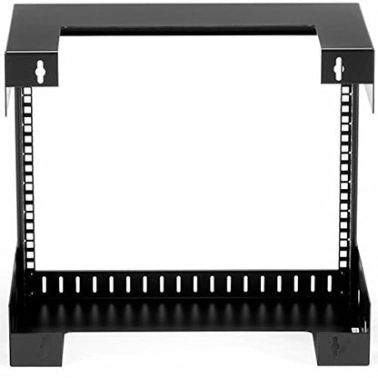 StarTech.com 2-Post 8U Heavy-Duty Wall-Mount Network Rack, 19" Open Frame Server Rack, 12" Deep, Wall Mount Data Rack for IT / AV / Patch Panel / Computer Equipment, TAA (RK812WALLO) - size: 8U