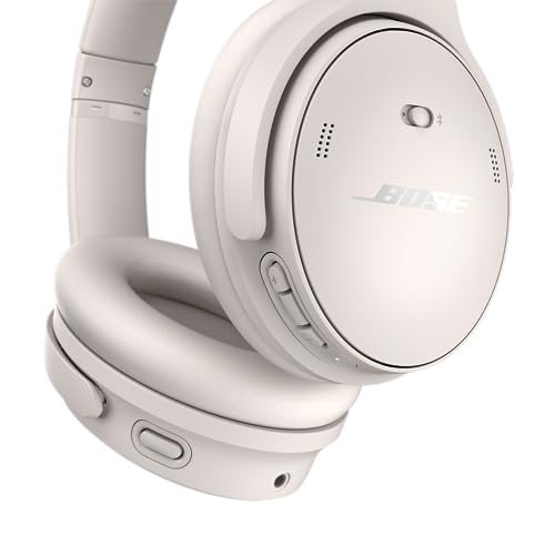 Bose QuietComfort Wireless Noise Cancelling Headphones, Bluetooth Over Ear Headphones with Up to 24 Hours of Battery Life, White Smoke (Renewed) - color: White Smoke
