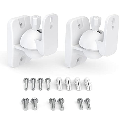Speaker Wall Mount Brackets - Surround & Bookshelf Speaker Wall Mounts Kit, Holds up to 8 lbs, 2 Pack, White - color: 2P-White