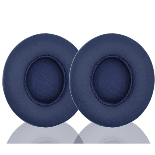 Headphone Replacement Ear Pad Cover Compatible with Beats by Dre Solo3 Solo2 Wired Wireless Headphones Protein Leather Memory Foam Headphone Cushion Ear Muffs-College Blue - color: college blue