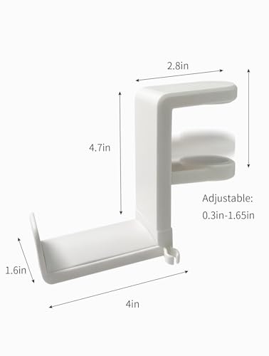 Headphone Hook，Headphone Stand，PC Gaming Headset Holder for Desk，Headset Hook，Desk Headphone Hanger，Desk Hook with 360-Degree Adjustable Rotation - color: White