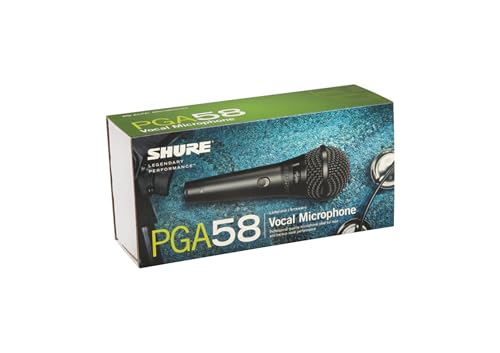Shure PGA58 Dynamic Microphone - Handheld Mic for Vocals with Cardioid Pick-up Pattern, Discrete On/Off Switch, Stand Adapter and Zipper Pouch, No Cable (PGA58-LC) - style: No Cable