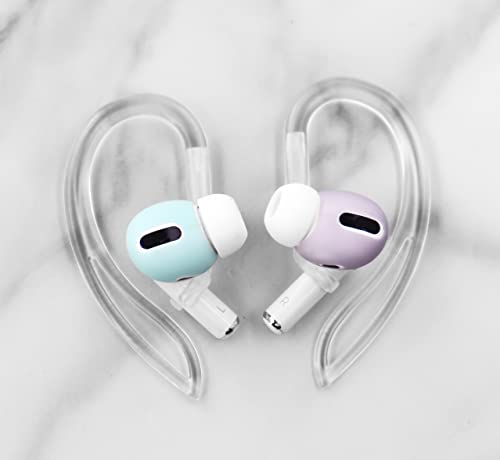 3 Pairs Ear Hooks Compatible with AirPods Pro 2nd 1st and 3 2 1, 360 Angle Rotation Adjustable Length Anti-Slip Sport Earhooks Wing Tips Holder Compatible with AirPods 3 2 1 and Pro 2 1 - Translucent - color: translucent
