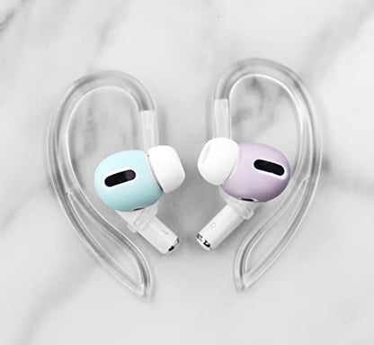 3 Pairs Ear Hooks Compatible with AirPods Pro 2nd 1st and 3 2 1, 360 Angle Rotation Adjustable Length Anti-Slip Sport Earhooks Wing Tips Holder Compatible with AirPods 3 2 1 and Pro 2 1 - Translucent - color: translucent