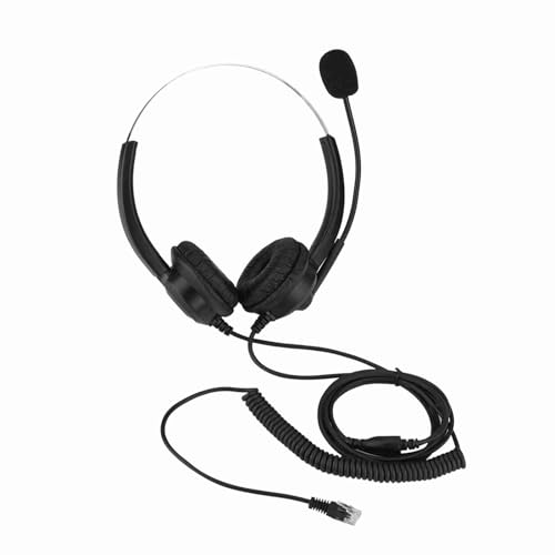 Cordless Phone Headphones with Rotating Noise Cancelling Earmuffs, Lossless Sound for Customer Service Office Call Center - size: testa di cristallo