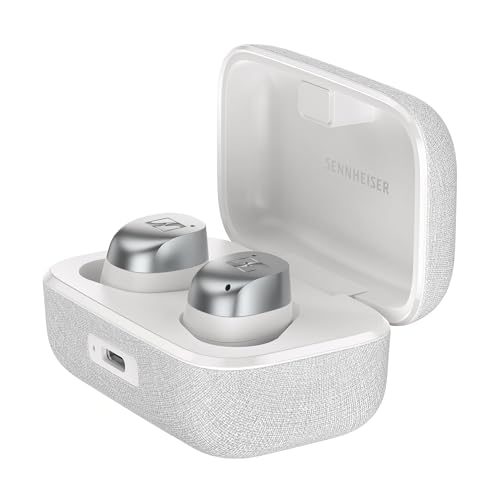 Sennheiser MOMENTUM True Wireless 4 Smart Earbuds, Bluetooth 5.4, Crystal-Clear Sound, Noise Cancelling Earbuds, Comfortable Design, 30-Hour Battery, Adaptive ANC, LE Audio, Auracast – White - color: White