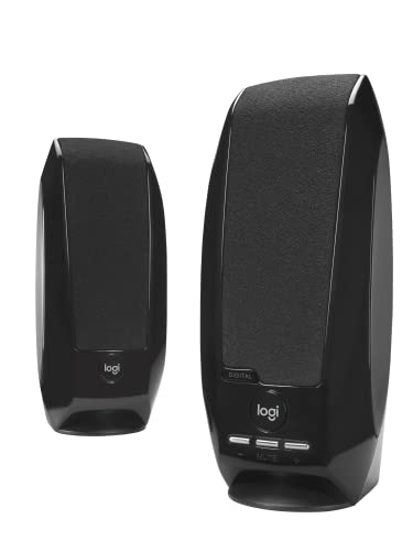 Logitech S150 USB Speakers with Digital Sound | Built-in volume and mute controls, 1.2W RMS power, plastic body, ideal for PC - size: 1-Pack