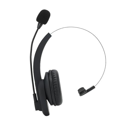 AMONIDA Trucker Bluetooth Headset, Single Ear Wireless Headphone with Noise Cancelling Microphone, USB Dongle Mute Key Headset, 50Hrs Talk Time for Truck Drivers