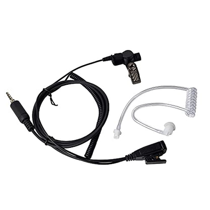 HYS Security Radio Surveillance Headset Earpiece with Clear Acoustic Coil Tube Earbud Audio Kit for YAESU/Vertex Radio VX-6 VX-7E VX-120 VX-127 Alinco Icom (3.5mm S/P 4C Thread)
