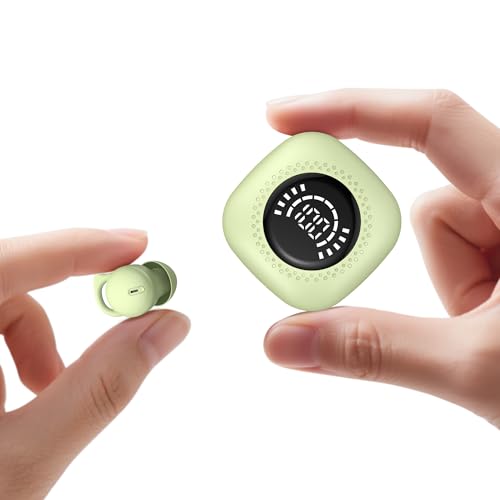 Sleep Headphones, Invisible Sleep Earbuds for Side Sleepers (Green) | Small Noise Blocking Sleep Earphones, Bluetooth 5.3 Tiny Hidden Earbuds for Work,Sleeping - color: Green