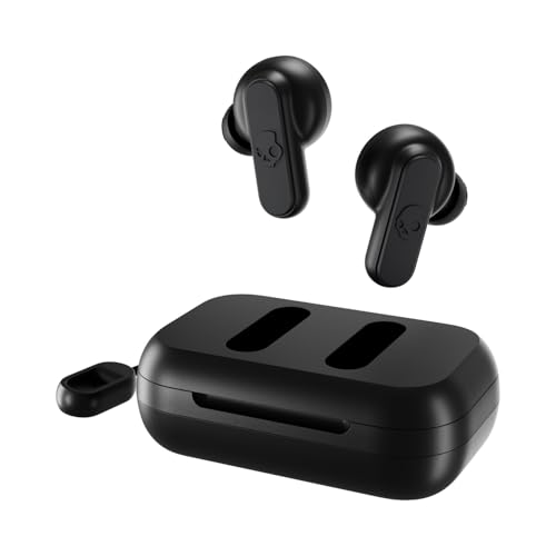 Skullcandy Dime 2 Wireless Earbuds,Bluetooth Headphones,Noise Isolating Fit,Up to 12 Hours Battery,Microphone for iPhone Android,Easy Carry with Integrated Lanyard - True Black,(Pack of 2) - color: True Black, size: One (Pack of 2)