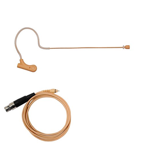 U-Voice UVS-70D-SH4 Earhook Headset Mic | Detachable Cable, For Shure Wireless Microphone System - color: Tan