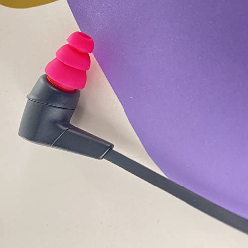 JNSA 3 Flange Ear Tip Noise Cancelling Triple Flange Eartip Replacement Earbuds Tips Compatible with Most Earbuds Diameter 4mm - 5mm in-Ear Earphones,S/M/L,6 Pairs, Pink 3F6P3P - color: Pink