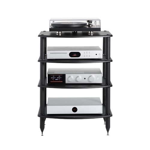 Pangea Audio Vulcan Four Shelf Audio Rack, Media Stand, and Components Cabinet 4 Shelf Black - color: 4 Shelf Black