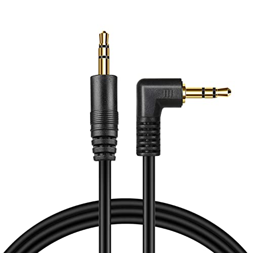 TNP 3.5mm Right Angle Audio Cable, 10 Feet Male-to-Male Aux Headphone Cord | 90 Degree Trs Aux Cable with Gold-Plated Connectors for Car Stereos, Speakers, Phones, Tablets, Computers and Headphones - size: 10 Feet