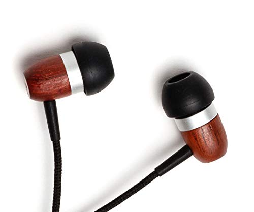 Symphonized Premium Wooden Earphones Wired (3.5mm Jack) Deep Bass Sound, 3D Sound, Microphone Volume Control, 90% Noise Cancelling Earphones for Android